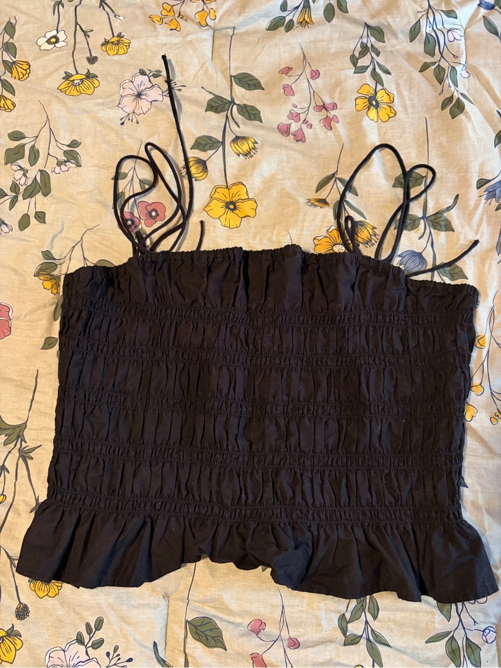 Coach Black Smocked Ruffle Camisole - Picture 2 of 4